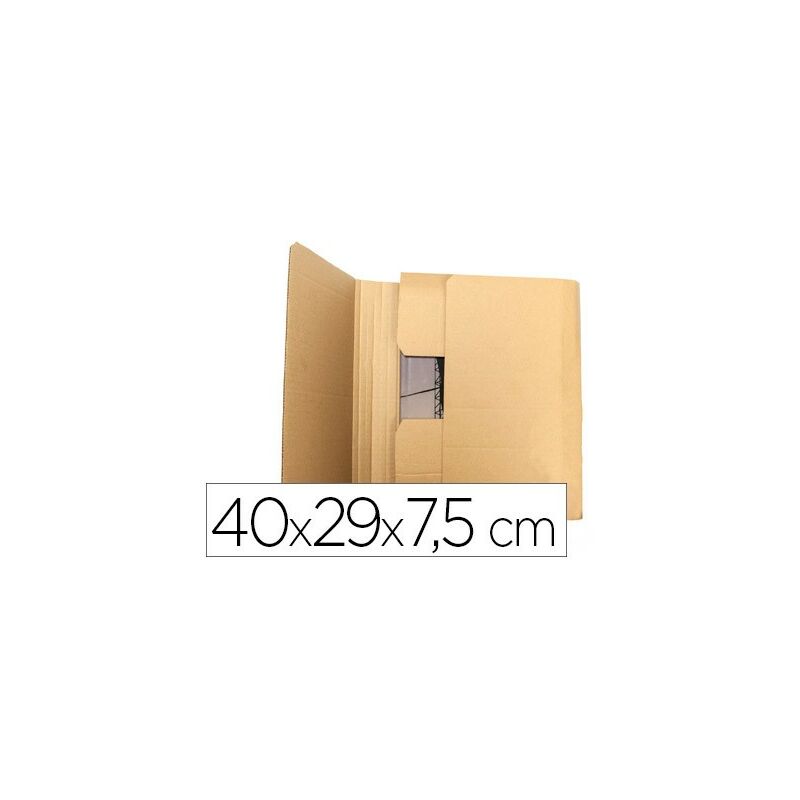 

Caja para embalar q-connect libro medidas 400x290x75 mm espesor carton 3 mm