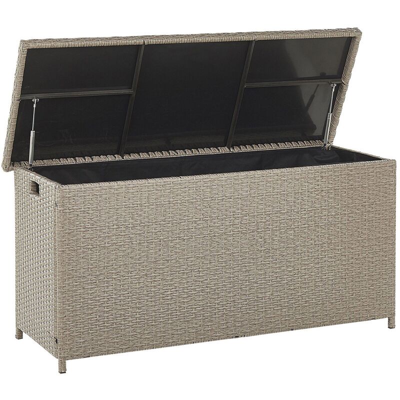 

Caja para jardín en ratán beige 126x46 cm MODENA