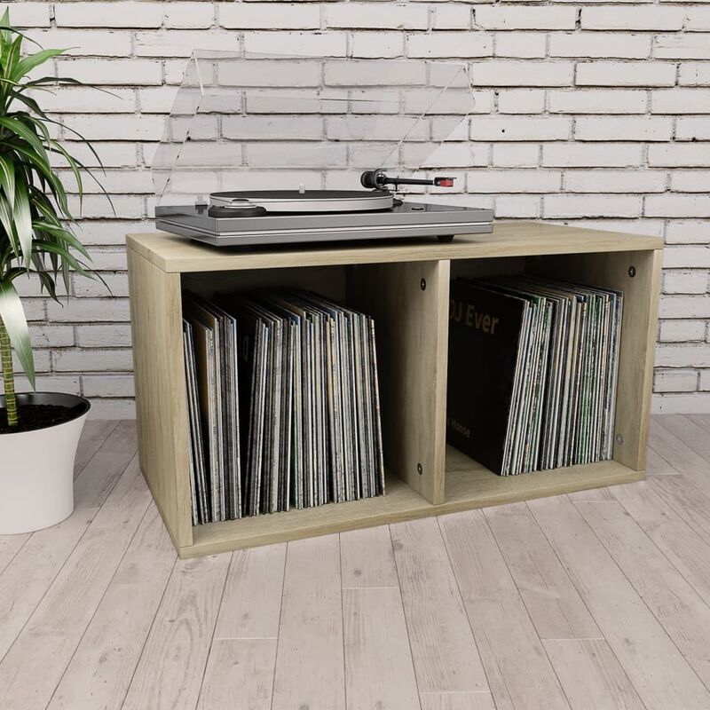 

Caja para vinilos de aglomerado color roble Sonoma 71x34x36cm