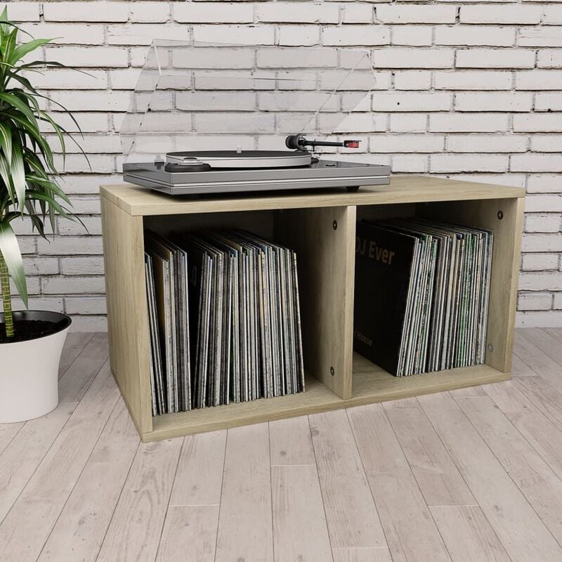 

Caja para vinilos de aglomerado color roble Sonoma 71x34x36cm