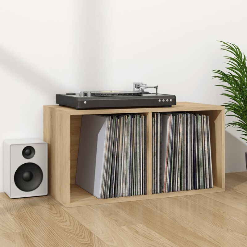 

Caja para vinilos de aglomerado color roble Sonoma 71x34x36cm - Marrón