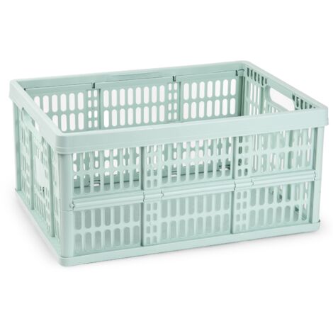 Caja plegable con asas plastico 32 Litros Verde claro
