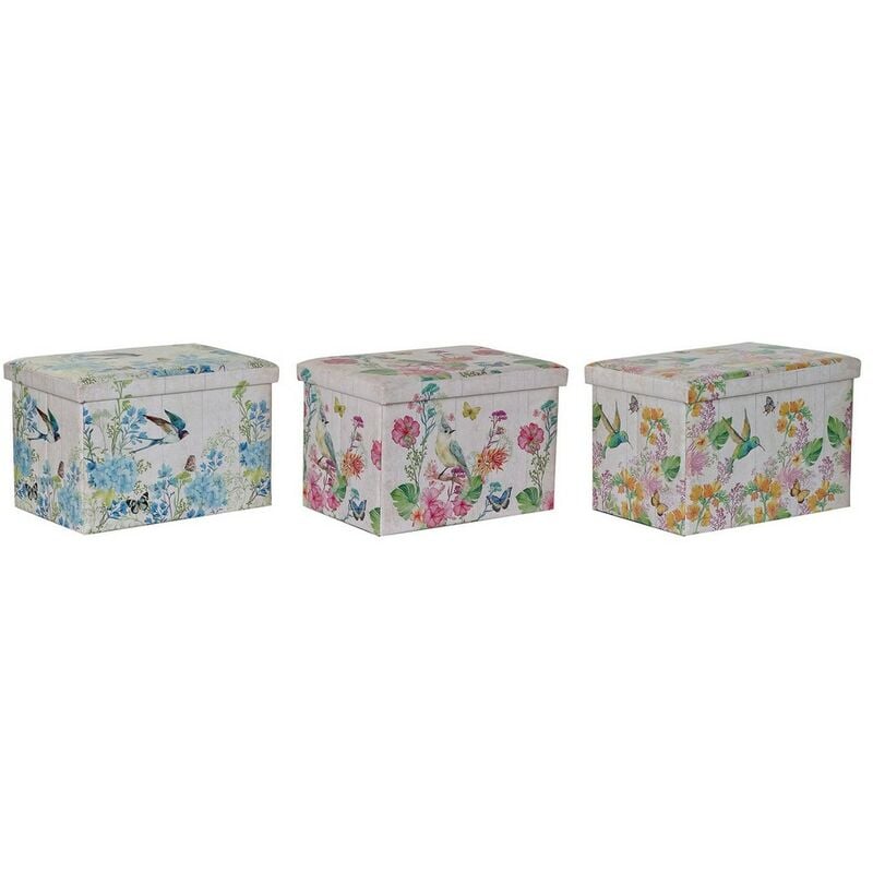 

Caja plegable DKD Home Decor Poliuretano Cartón Pájaro (3 pcs) (59 x 40 x 40 cm)