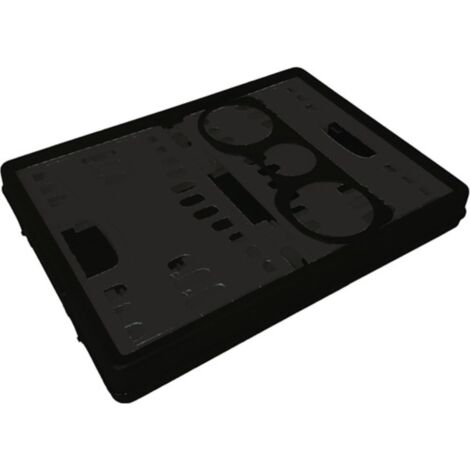Caja plegable L485xW345xH230mm cont.35l con 2 asas y portabotellas negro-gris