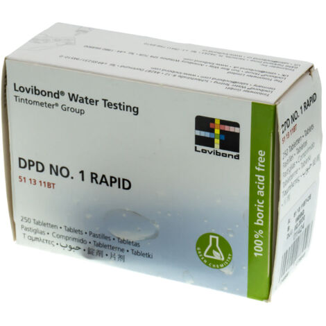 Caja Reactivo DPD 1 RAPID para pooltester, 250 Uds. Lovibond