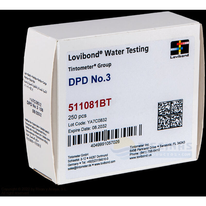 Caja Reactivo Dpd 3 Para Fotómetro, 250 Uds. Lovibond