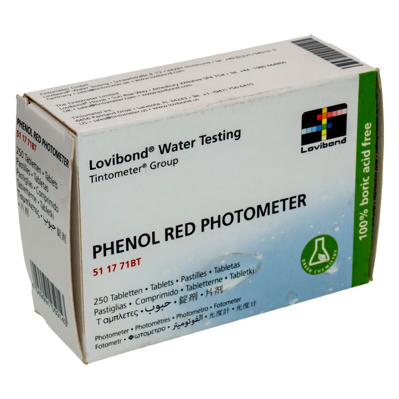 Boîte réactifs Phenol Red pour photomètre 250 unités Lovibond