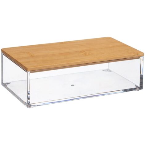 Caja rectangular angular de bambú selena, modelo pequeño - 5five