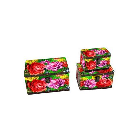 Caja rectangular ecopiel multicolor 1-3 cm26x18h14