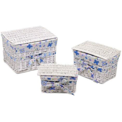 Caja rectangular mimbre partido sam 1-3 blanco cm45x35h30