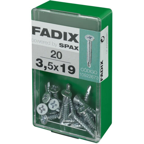 Caja s 20 unid. tornillo rosca chapa cp autot. cinc 3,5x19mm fadix
