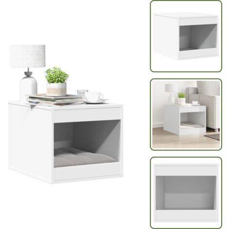Caja sanitaria para gatos - vidaXL Mueble arenero para gatos madera ingeniería blanco 47x59x42 cm - Mueble de madera
