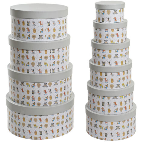 Caja Set 10 Carton 37,5X37,5X18 Redonda Blanco CG200403