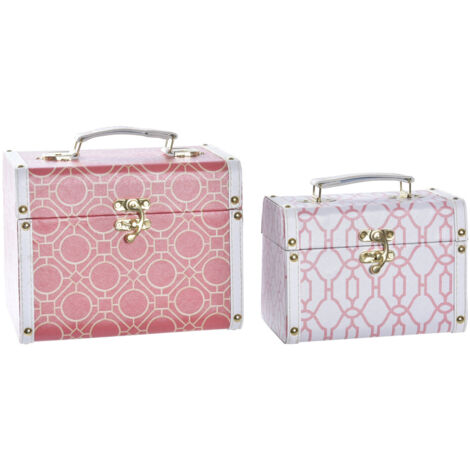 Caja Set 2 Lienzo Madera 24X18X19 Naranja LD195392