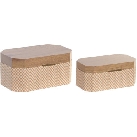 Caja Set 2 Madera 30X19X14 Natural