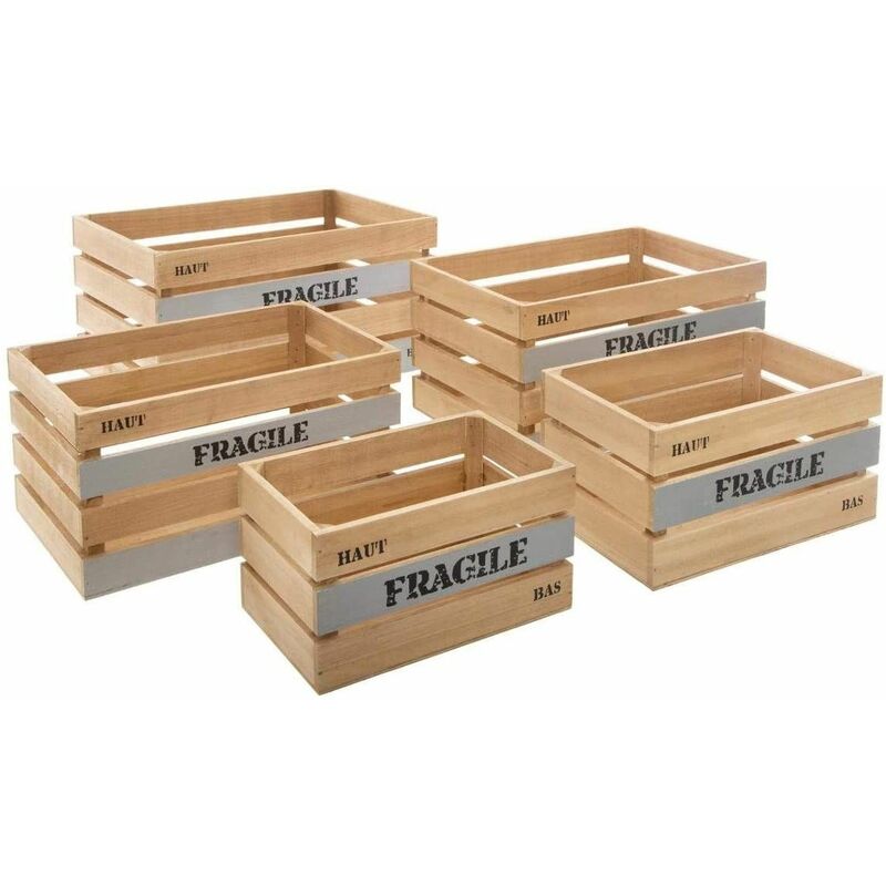 

Caja Set 5 De Madera Decorativa