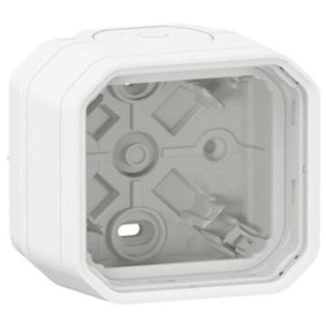 CAJA SUPERFICIE PLEXO 1 PUERTA CON 2 TAPONES DE MEMBRANA Y 1 ENTRADA - PATA LEGRAND BLANCA069689L