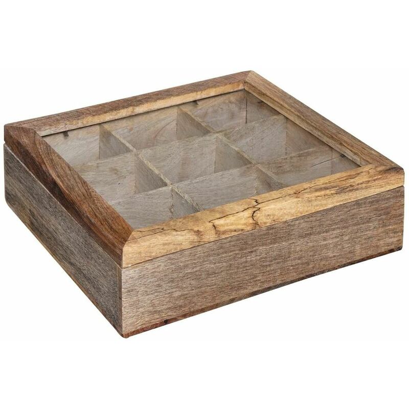 

Caja Té 9 Compartimentos De Madera