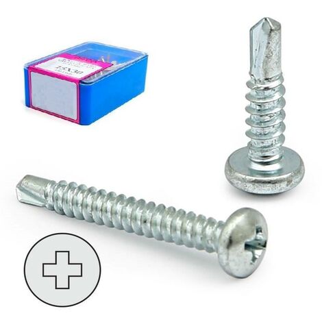 caja tornillo broca cabeza alomada din 7504-n cincado larg.r/chapa 13mm ø rosca chapa 4.2mm