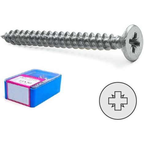 caja tornillo rosca madera cabeza plana pozidrive largo 35mm diámetro 3.5mm
