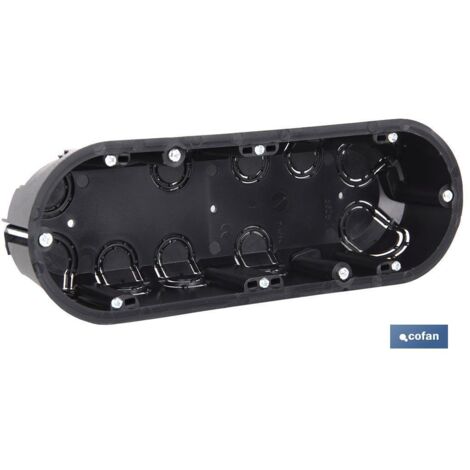 Caja triple empotrar mecanismos 218x68x42 6 entradas tubo