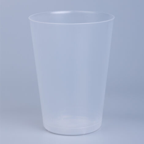 Caja vaso sidra reutilizable transparente de 500 uds 6,5x12,4x9 cm