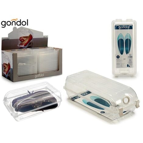 BIGBUY Caja zapatos plastico 33x14,5x10 cm
