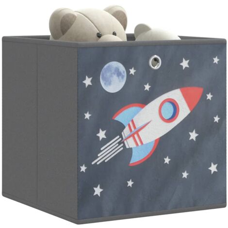 Cajas almacenaje plegables 4 uds tela no tejida gris 32x32x32cm