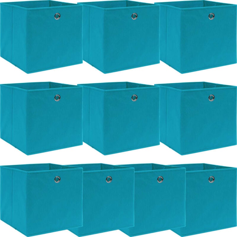 

Cajas de almacenaje 10 uds tela bebé azul 32x32x32 cm - Azul - Vidaxl