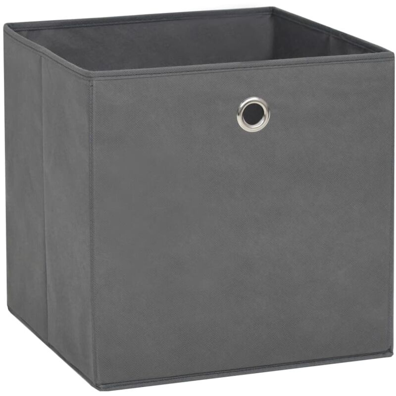 

vidaXL Cajas de almacenaje 10 uds textil no tejido 28x28x28 cm gris - Gris