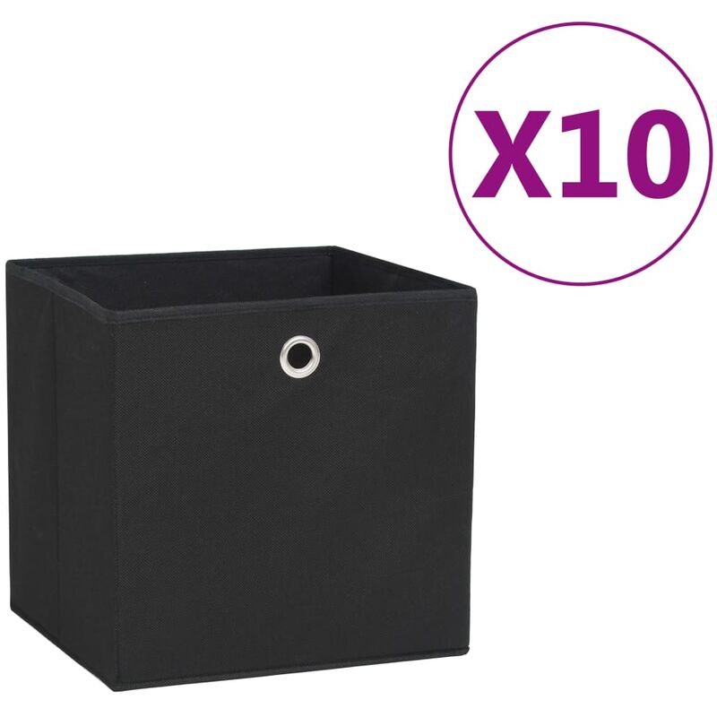 

Cajas de almacenaje 10 uds textil no tejido 28x28x28 cm negro