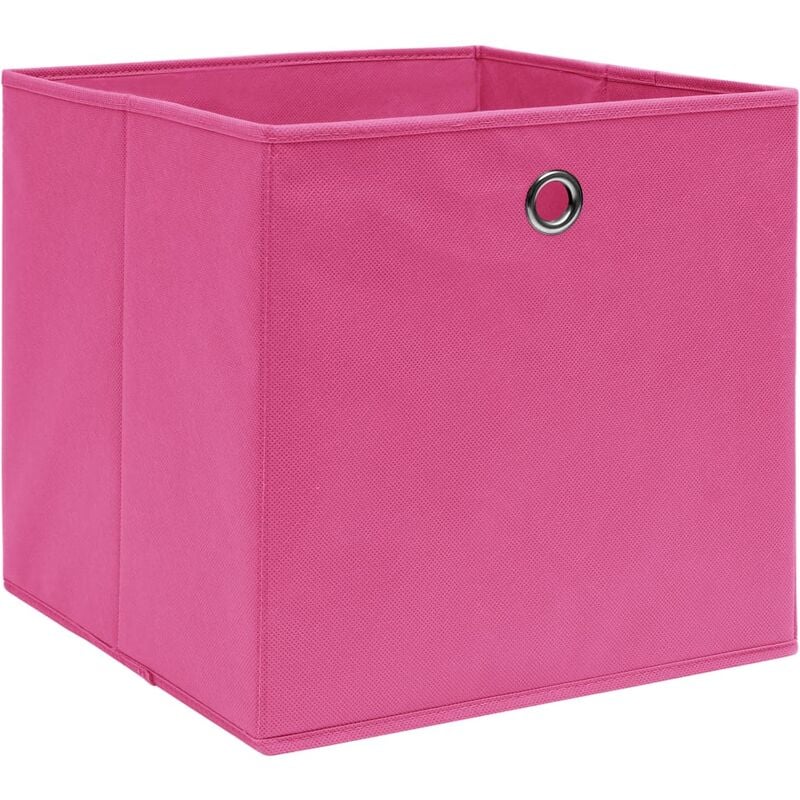 

vidaXL Cajas de almacenaje 10 uds textil no tejido 28x28x28 cm rosa - Rosa