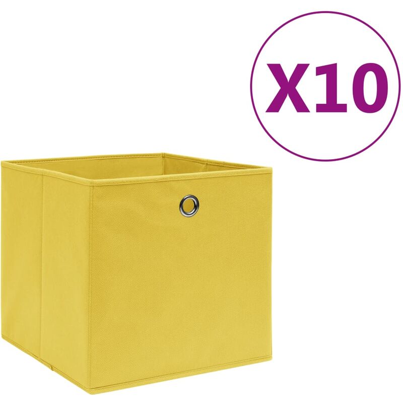 

Cajas de almacenaje 10 uds textil no tejido 28x28x28cm amarillo