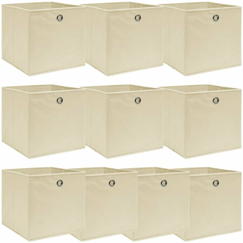

Cajas de almacenaje 10 unidades tela crema 32x32x32 cm