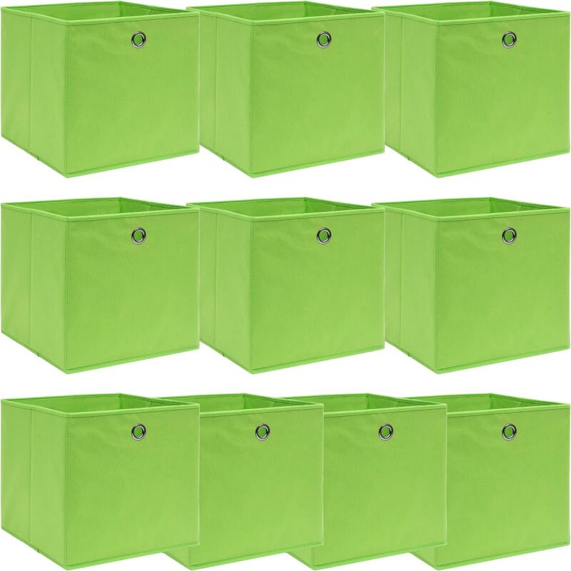 

Cajas de almacenaje 10 unidades tela verde 32x32x32 cm