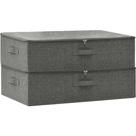 Cajas de almacenaje 2 unidades tela gris antracita 70x40x18 cm vidaXL