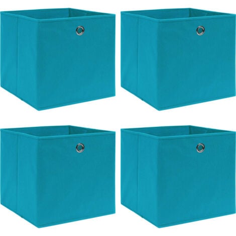 Cajas de almacenaje 4 uds tela azul celeste 32x32x32 cm vidaXL