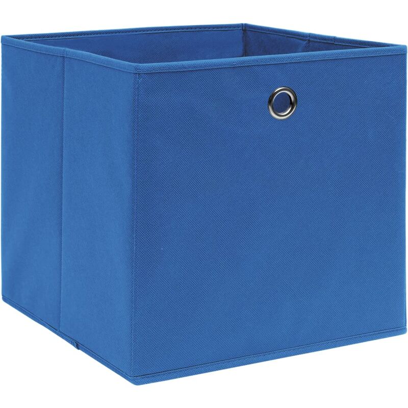 

vidaXL Cajas de almacenaje 4 uds textil no tejido 28x28x28 cm azul - Azul