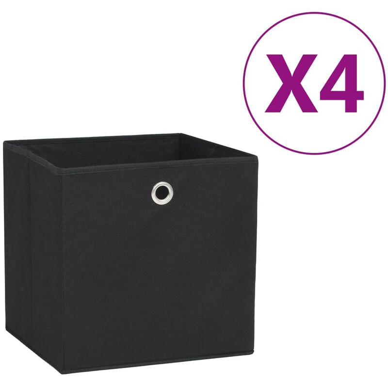

Cajas de almacenaje 4 uds textil no tejido 28x28x28 cm negro