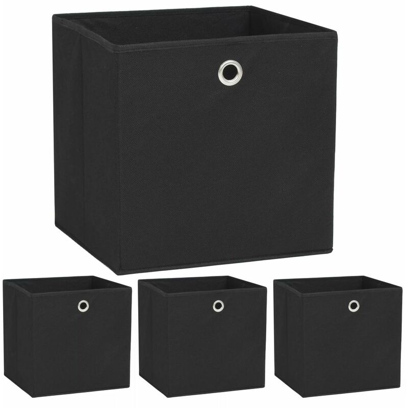 

Cajas de almacenaje 4 uds textil no tejido 32x32x32 cm negro