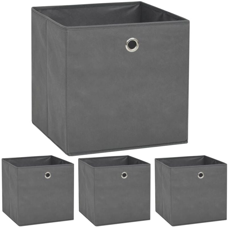 

Cajas de Almacenaje Textil no Tejido 32x32x32 cm Gris 4 Unidades - Gris - Vidaxl