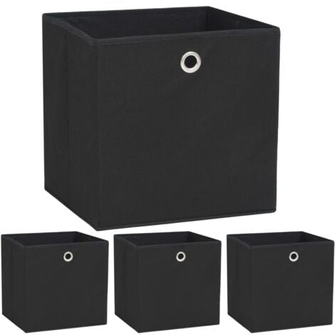 Cajas de almacenaje 4 uds textil no tejido 32x32x32 cm negro vidaXL