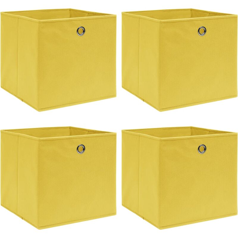 

Cajas de almacenaje 4 unidades tela amarillo 32x32x32 cm