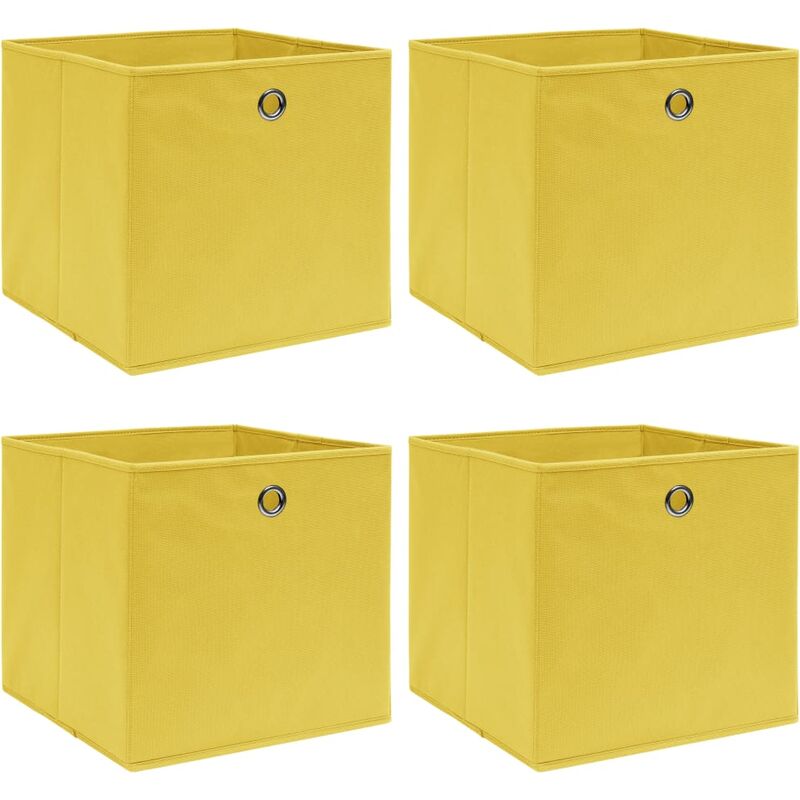 

Cajas de almacenaje 4 unidades tela amarillo 32x32x32 cm