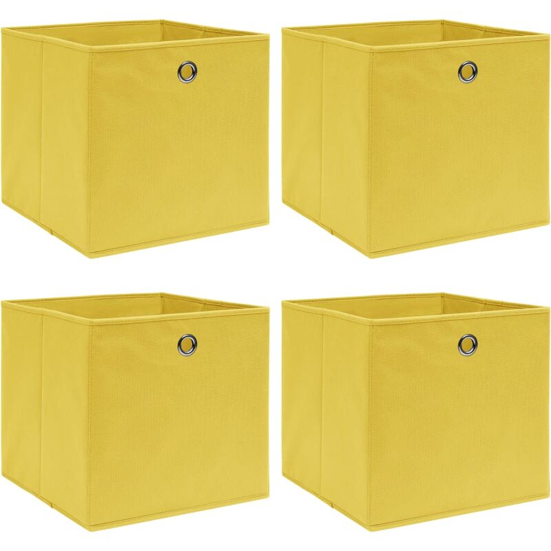 

Cajas de almacenaje 4 unidades tela amarillo 32x32x32 cm - Amarillo