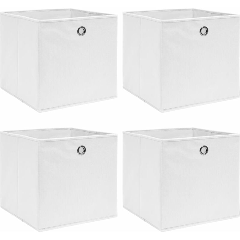 

Cajas de almacenaje 4 unidades tela blanco 32x32x32 cm