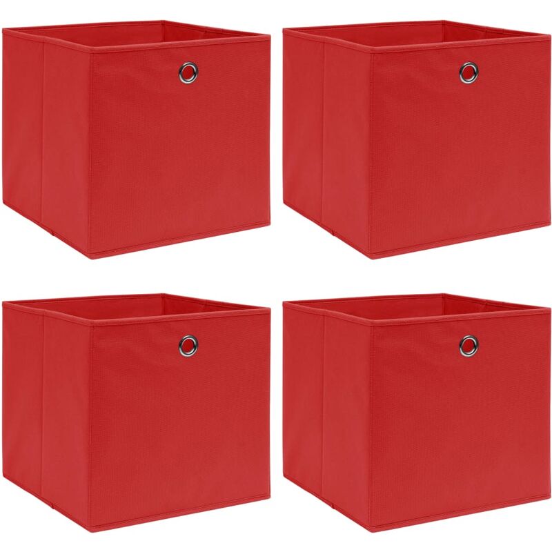 

Cajas de almacenaje 4 unidades tela rojo 32x32x32 cm