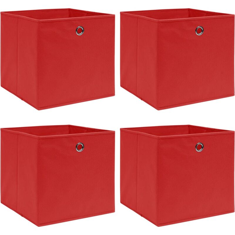 

Cajas de almacenaje 4 unidades tela rojo 32x32x32 cm