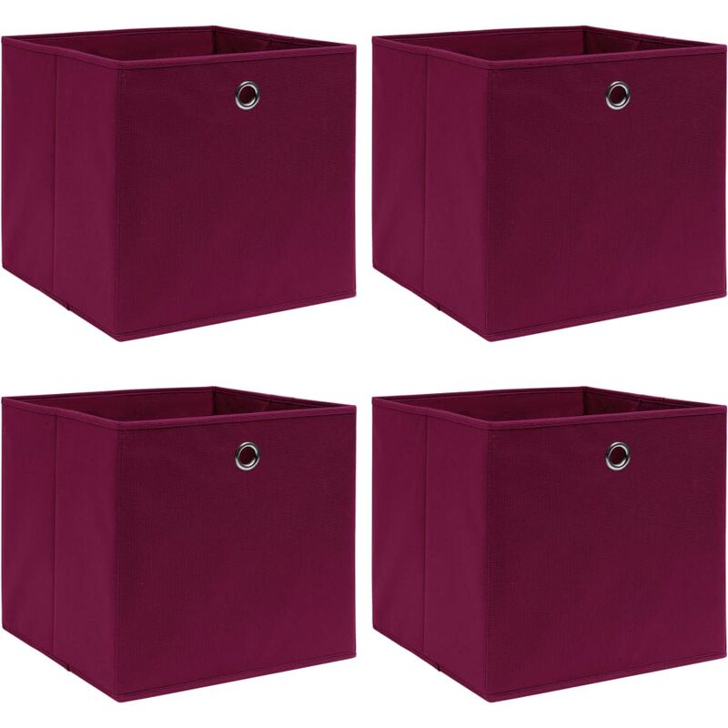 

Cajas de almacenaje 4 unidades tela rojo oscuro 32x32x32 cm