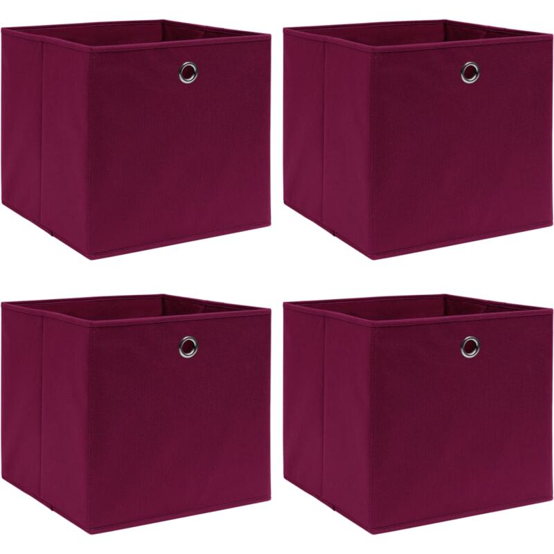 

Cajas de almacenaje 4 unidades tela rojo oscuro 32x32x32 cm - Rojo - Vidaxl